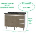Ver imagem 3 de Gabinete Para Pia de 1.20 Metro balcão 100% MDF com Puxador em Alumínio inteiro chapa de 15mm ultima