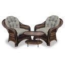 Ver imagem 1 de Conjunto de Poltronas Fibra Sintética Janaína - 2 Poltronas + 1 Mesa Centro - Tecido Cabanas