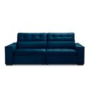 Ver imagem 2 de Sofa Retratil Reclinavel 2 Lugares 2,70 Vitória Veludo Azul Marinho Lansofbr