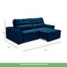 Sofa Retratil Reclinavel 2 Lugares 2,70 Vitória Veludo Azul Marinho Lansofbr - 6