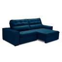 Ver imagem 3 de Sofa Retratil Reclinavel 2 Lugares 2,70 Vitória Veludo Azul Marinho Lansofbr