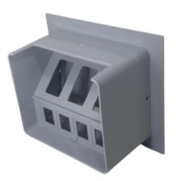 Caixa de Embutir P/3 Tomadas 4 Keystone - Vazia - Cinza - 2