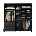 Ver imagem 5 de Guarda Roupa Casal 5 Portas 4 Gavetas Allen Preto Fosco