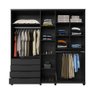 Guarda Roupa Casal 5 Portas 4 Gavetas Allen Preto Fosco - 5