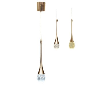 Lustre Pendente Cristal Gota 3 em 1 Iluminaçao Casa Sala de Estar Quarto Cabeceira Moderno Ambiente 