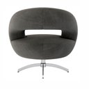 Ver imagem 2 de Poltrona Decorativa em Veludo Cinza com Base Giratória