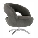 Ver imagem 1 de Poltrona Decorativa em Veludo Cinza com Base Giratória