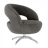 Poltrona Decorativa em Veludo Cinza com Base Giratória - 1