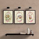 Ver imagem 2 de Kit 3 Quadros Decorativos Vintage Jardim 24x18cm:Madeira branca