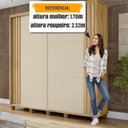 Ver imagem 4 de Guarda-Roupa Casal Monte Carlo com 2 Portas de Correr Ripada 4 Gavetas Internas e Maleiros Bege/Cinamomo/Off White