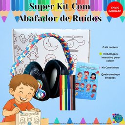Kit Abafador de Som 11 Db para Autistas com Caixa para Colorir e Canetinhas - 3
