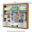 Ver imagem 4 de Guarda Roupa Casal Lu 6 Portas 4 Gavetas com Espelho Carioca Cinamomo com Off White