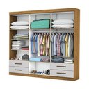Ver imagem 3 de Guarda Roupa Casal Lu 6 Portas 4 Gavetas com Espelho Carioca Cinamomo com Off White
