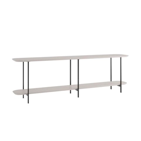 Mesa Lateral Sofa Table Iron Provincia Off White / Preto 180cm