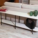 Ver imagem 2 de Mesa Lateral Sofa Table Iron Provincia Off White / Preto 180cm