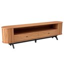 Ver imagem 1 de Rack para Sala de Estar Tv 60 Pol Orgânico 220cm Penina D03 Freijó Preto Fosco - Lyam Decor