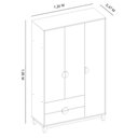 Ver imagem 5 de Berço com Guarda Roupa Life 2217 3 Portas MDF Branco Cinamomo Albatroz Móveis
