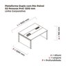Estação de Trabalho Mesa Plataforma Escritório Dupla para 2 Pessoas com Caixa de Tomada Pé Painel - 3