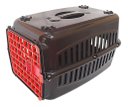 Ver imagem 1 de Caixa De Transporte Cães Nº3 Preta Com Porta Vermelha