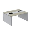 Ver imagem 2 de Estação de Trabalho Mesa Plataforma Escritório Dupla para 2 Pessoas com Caixa de Tomada Pé Painel