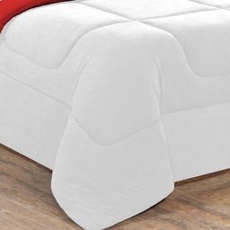 Kit Edredom + Jogo de Lençol 100% Algodão Gran Moratta 7 Peças King Branco-vermelho - 3