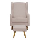 Ver imagem 3 de Poltrona de Amamentação Sofia C/ Balanço Puff Bebê Completo: Tb 196 Linho Rose