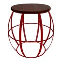 Ver imagem 1 de Banco Decorativo De Madeira E Ferro Para Decoração Colorida de Sala - Vermelho