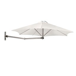 Ombrelone Parede 3m Estrutura Alumínio Cobertura Tecido Uv:branco/alumínio Anodizado Natural - 1