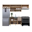 Ver imagem 3 de Cozinha Compacta 100 Mdf 4 Peças sem Tampo e Vidro Canelado 280cm Duna Luciane Móveis