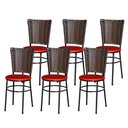 Ver imagem 1 de 6 Cadeiras para Mesa Preta Hawai Avelã Cor:vermelho