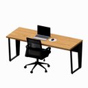Ver imagem 4 de Mesa Escritório Diretor 1,80m X 0,70m Pés Metal 100% Mdf F5 Cor:freijó com Preto