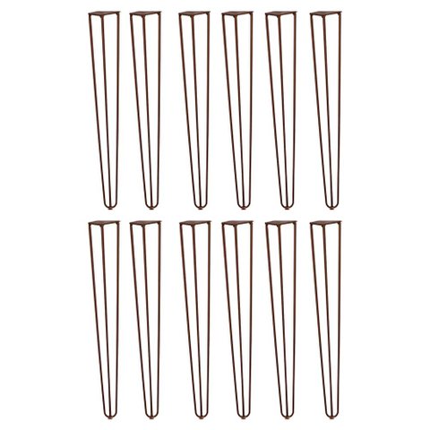 Kit 12 Pés de Metal 60 CM Hairpin Legs Mesa de Canto Aparador Bronze