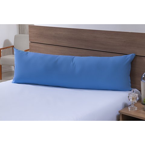 Fronha para Travesseiro de Corpo 1,50mx50cm 100% Algodão 200 Fios Azul