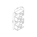 Ver imagem 2 de Estante Livreiro de Escritório ESM218 c/ 4 Nichos Branco - Movelbento