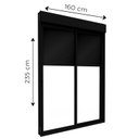 Ver imagem 3 de Porta de Alumínio de Correr Lateral 2 Folhas Persiana Integrada Automatizada 220 Volts 235x160 Preto Lucasa