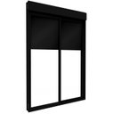 Ver imagem 1 de Porta de Alumínio de Correr Lateral 2 Folhas Persiana Integrada Automatizada 220 Volts 235x160 Preto Lucasa