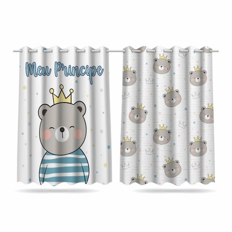 Cortina Infantil Ursinho Princepe 2,60m X 1,50m Tecido