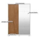 Ver imagem 3 de Guarda Roupa Casal Riva 2 Portas de Correr 4 Gavetas MDF com Espelho Branco-Amendola Demóbile