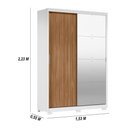 Ver imagem 5 de Guarda Roupa Casal Riva 2 Portas de Correr 4 Gavetas MDF com Espelho Branco-Amendola Demóbile