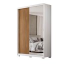 Ver imagem 4 de Guarda Roupa Casal Riva 2 Portas de Correr 4 Gavetas MDF com Espelho Branco-Amendola Demóbile