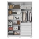 Ver imagem 7 de Guarda Roupa Casal Riva 2 Portas de Correr 4 Gavetas MDF com Espelho Branco-Amendola Demóbile