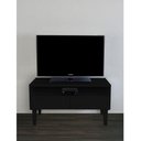 Ver imagem 2 de Rack Para Tv Bancada Com Nicho E Gaveta Preto Laca