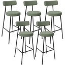 Ver imagem 1 de Kit 05 Banquetas Alta Bar Cozinha Sala De Jantar Estrutura Em Aço Milão L02 Bouclê Oliva - Lyam Deco