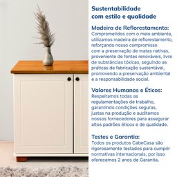 Kit 2 Peças Escrivaninha e Armário 2 Portas Pés em Madeira Maciça Ananda CabeCasa MadeiraOriginals - 10