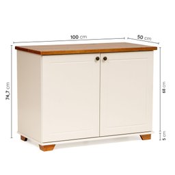 Kit 2 Peças Escrivaninha e Armário 2 Portas Pés em Madeira Maciça Ananda CabeCasa MadeiraOriginals - 3