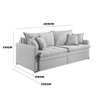 Sofá Ravena 220cm Retrátil com Baú e Almofadas Soltas 4 Lugares Tecido Linho Arpan Cor Cinza - 2