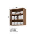 Ver imagem 3 de Armário Aéreo 2 Portas de Vidro 80cm Yasmin Nature Espresso Móveis