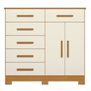 Ver imagem 6 de Cômoda para Quarto 2 Portas 124cm Ester A02 Off/cinamomo - Mpozenato