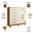 Ver imagem 3 de Cômoda para Quarto 2 Portas 124cm Ester A02 Off/cinamomo - Mpozenato