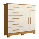 Ver imagem 1 de Cômoda para Quarto 2 Portas 124cm Ester A02 Off/cinamomo - Mpozenato